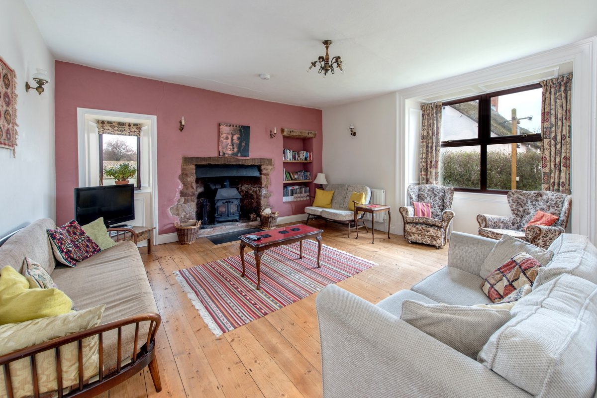 Lounge with wood burning stove